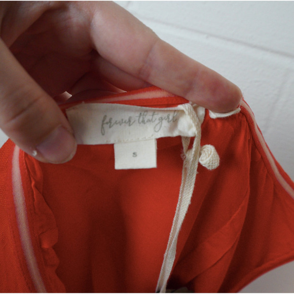 NWT Anthro Forever That Girl Red Strapless Linen Blend‎ Dress Sz S Party Dress - Picture 8 of 9